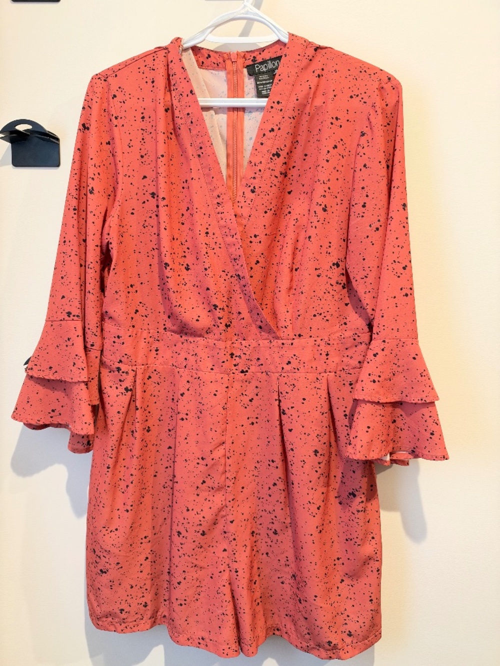Beautiful red spotted romper.